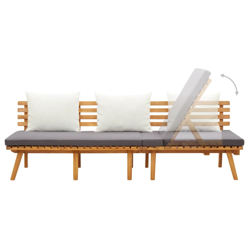 Divano Letto Da Giardino 200x65 Cm In Legno Massello Di Acacia - Image 3