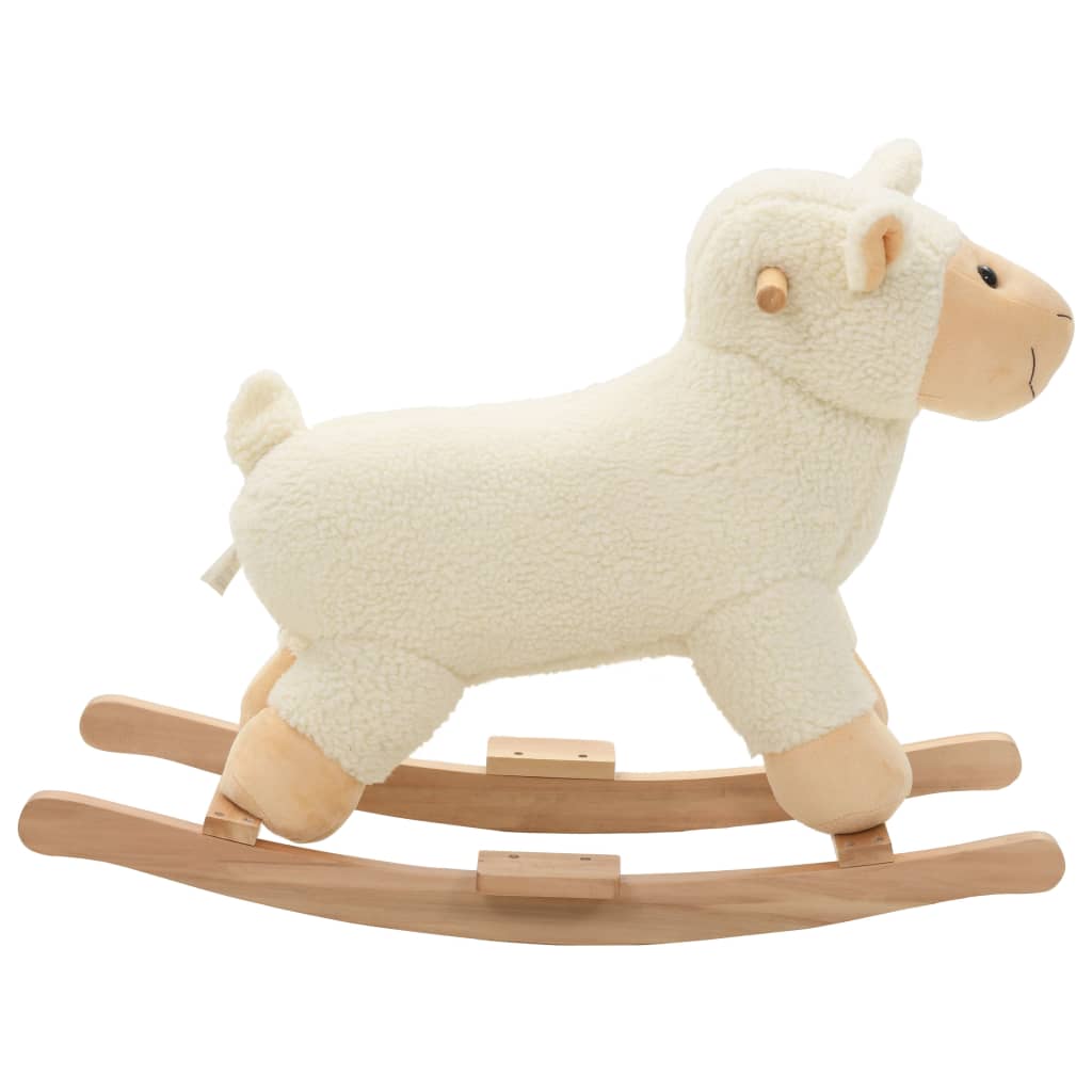 Pecora A Dondolo In Peluche 78x34x58 Cm Bianca
