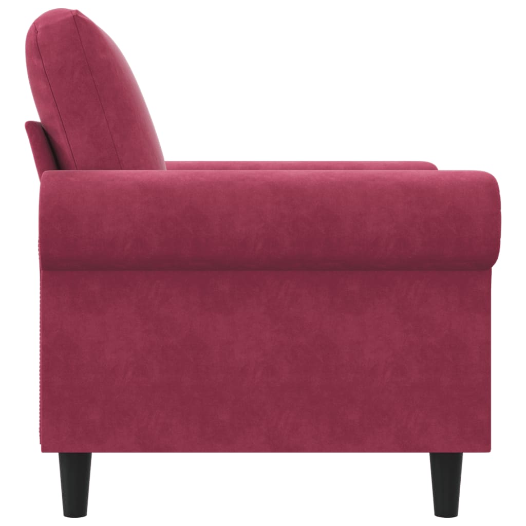 Poltrona Rosso Vino 60 Cm Velluto - Image 5