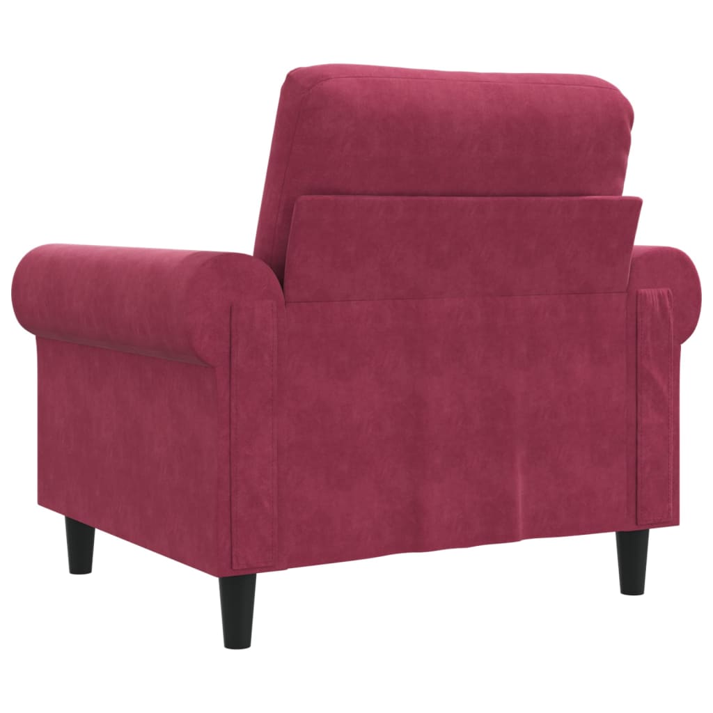 Poltrona Rosso Vino 60 Cm Velluto - Image 6