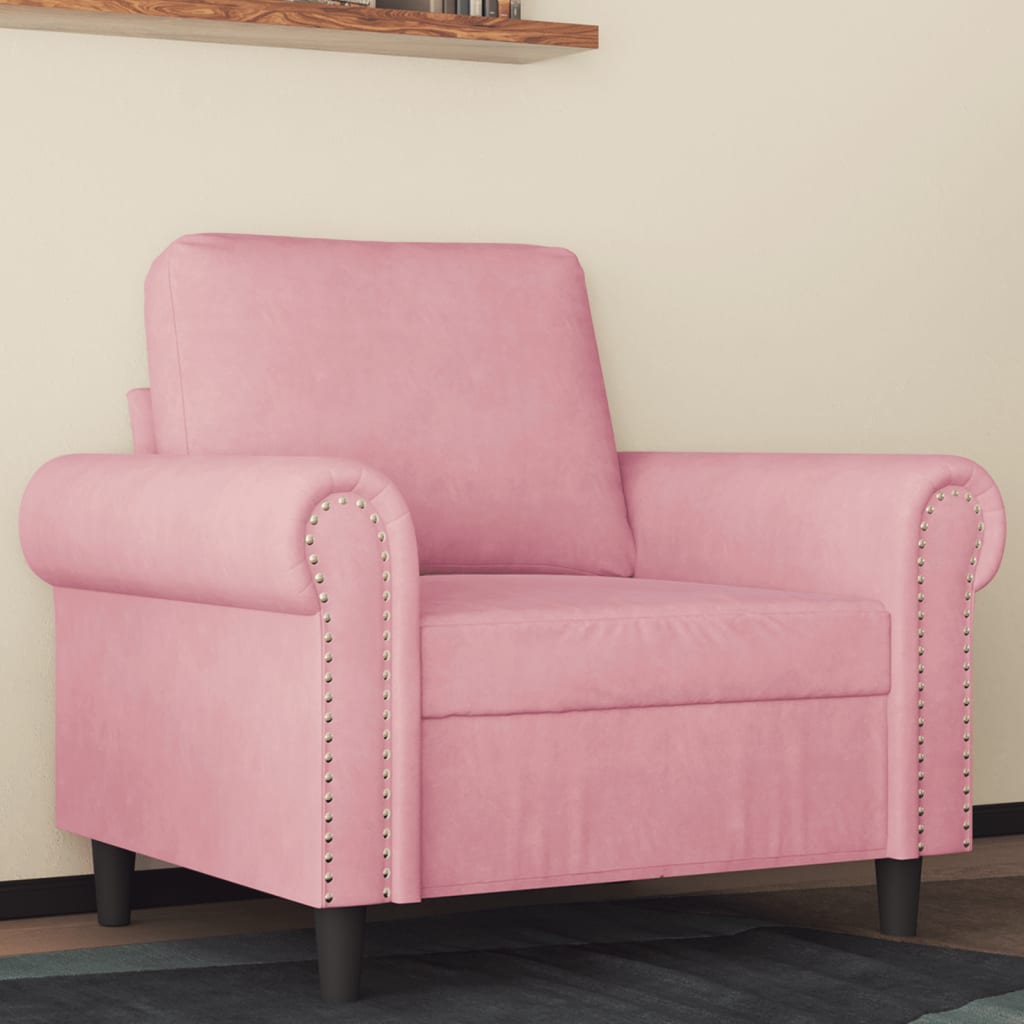 Poltrona Rosa 60 Cm Velluto