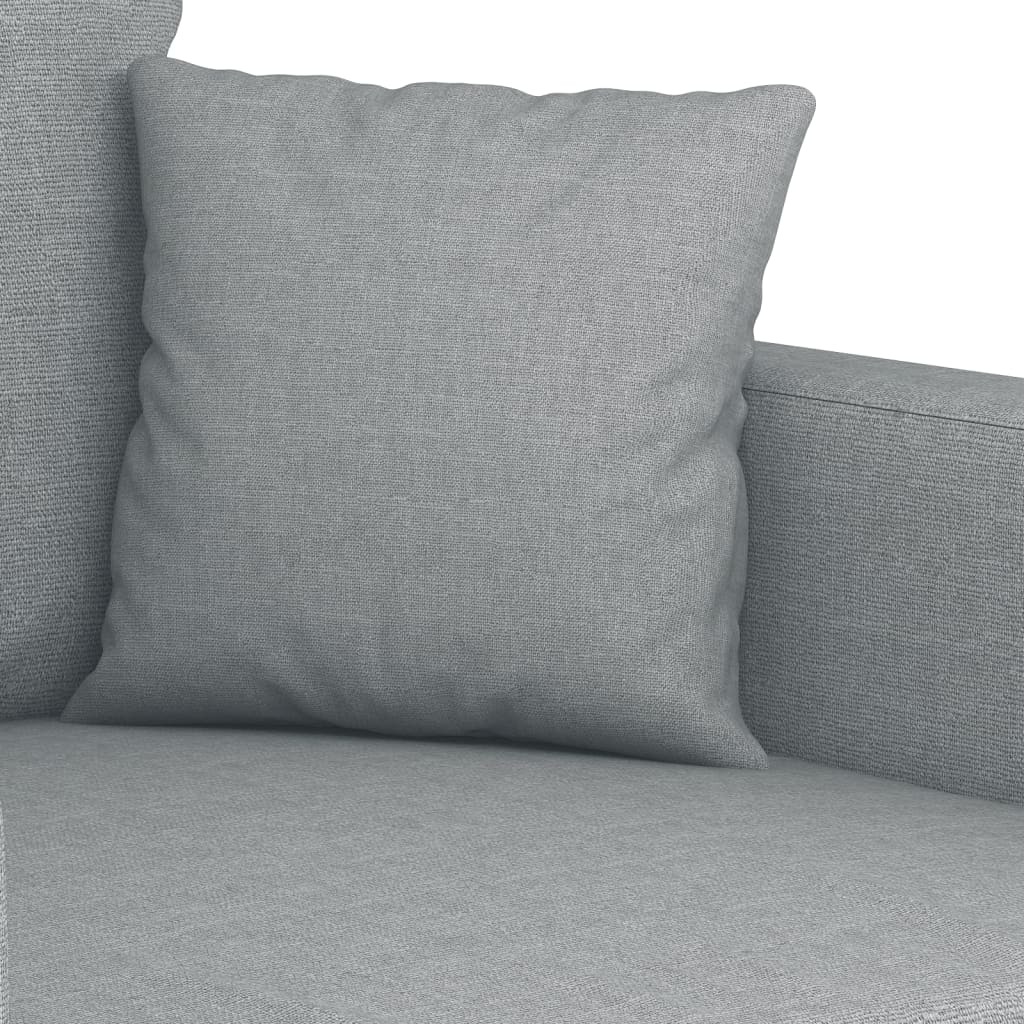 Set Di Divani 2 Pz Con Cuscini Grigio Chiaro In Tessuto - Image 5