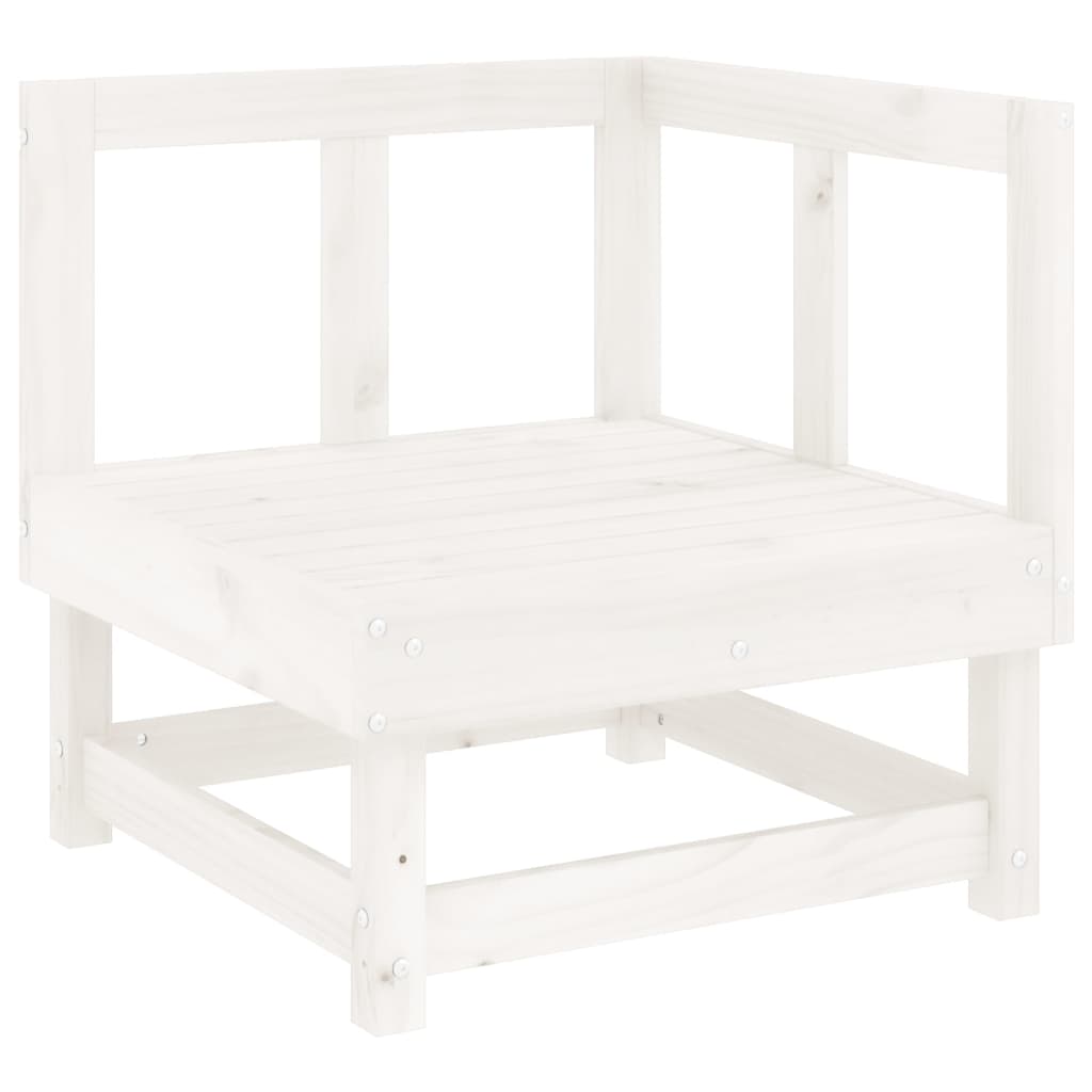 Set Salotto Da Giardino 5 Pz Bianco In Legno Massello Di Pino - Image 4