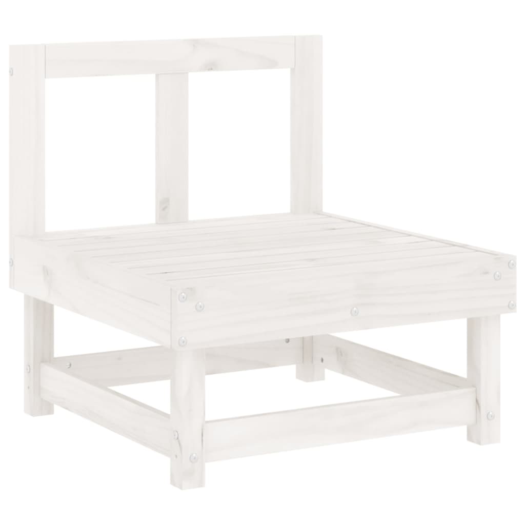 Set Salotto Da Giardino 5 Pz Bianco In Legno Massello Di Pino - Image 3