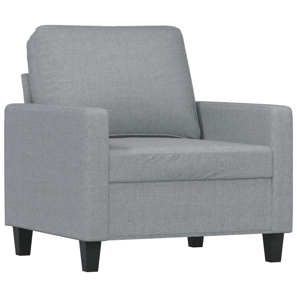 Set Di Divani 3 Pz Con Cuscini Grigio Chiaro In Tessuto - Image 3