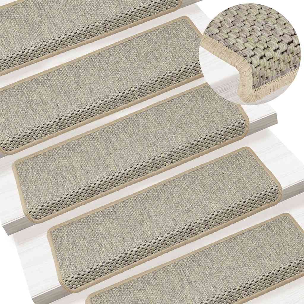 Tappeti Autoadesivi Scale Aspetto Sisal 30 Pz 65x21x4 Cm Verdi - Image 6