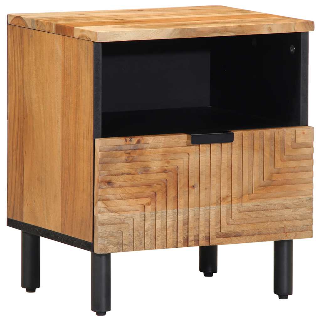 Comodini 2pz 40x33x46 Cm In Legno Massello Di Acacia