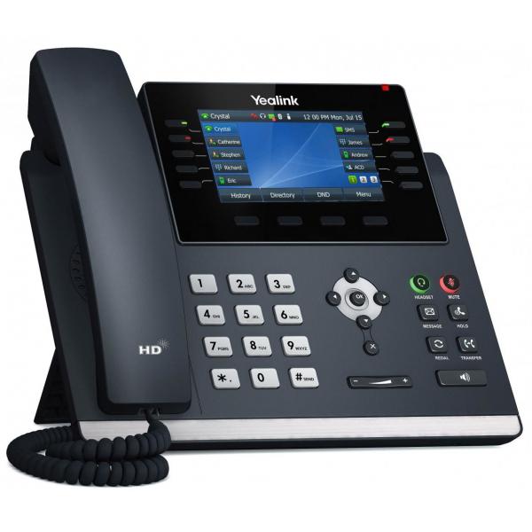Yealink Telefono Voip 2xlan Gigabit, Display A Colori 4,3, 1xrj9, 16 Linee Sip