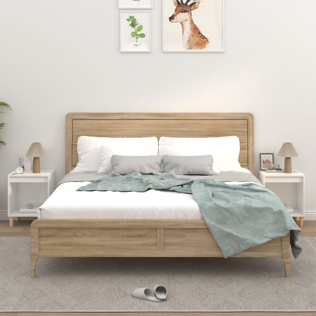 Comodini 2 Pz In Bianco Lucido 40x35x50 cm