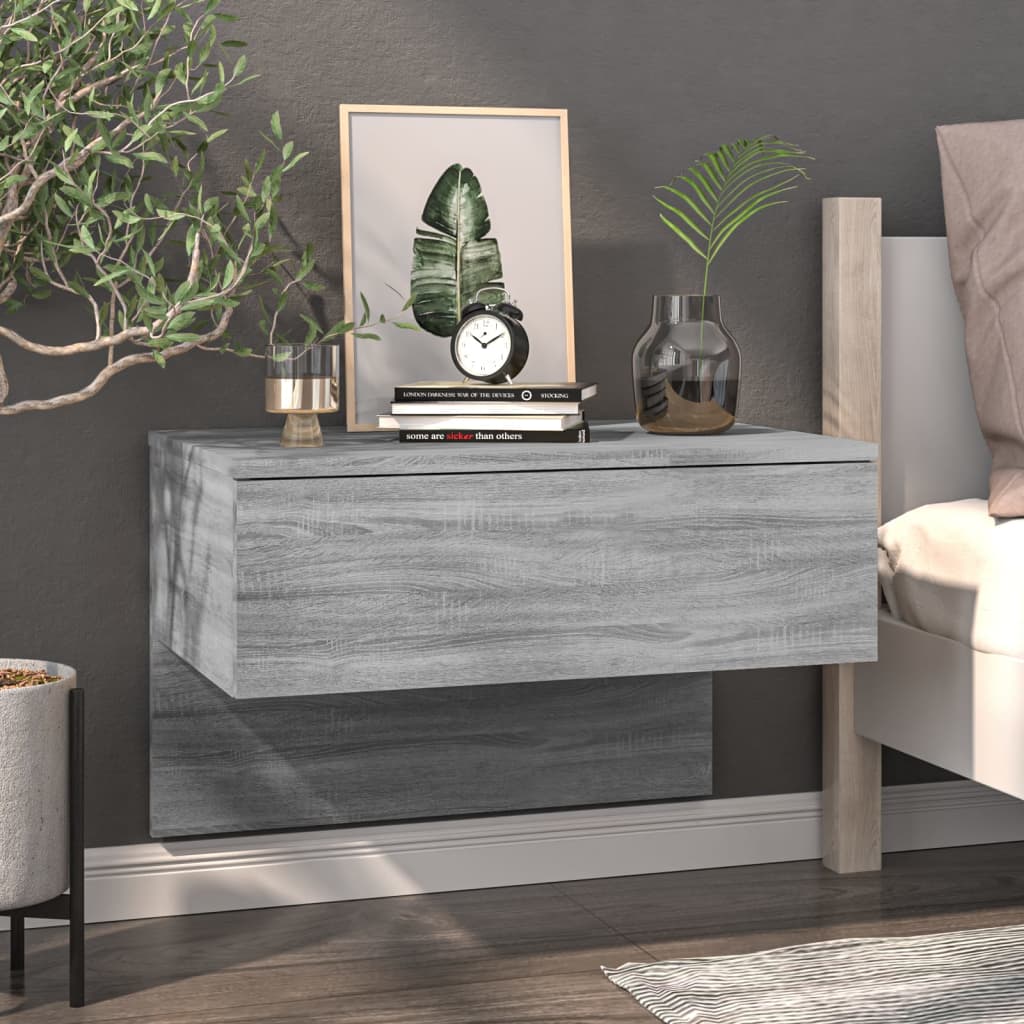 Comodini A Muro 2 Pz Grigio Sonoma - Image 3