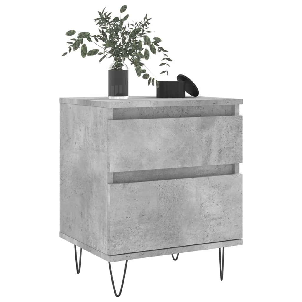 Comodini 2pz Grigio Cemento 40x35x50 Cm In Legno Multistrato - Image 3