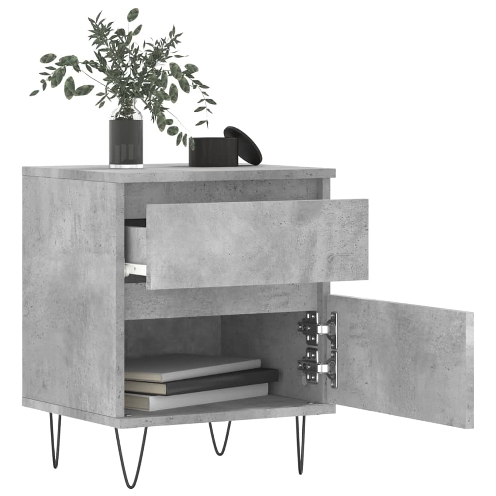 Comodini 2pz Grigio Cemento 40x35x50 Cm In Legno Multistrato - Image 4