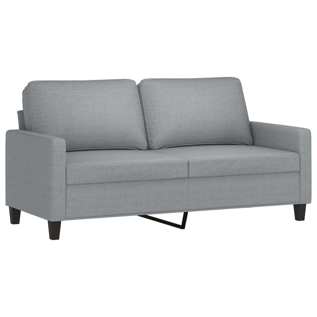 Set Di Divani 3 Pz Con Cuscini Grigio Chiaro In Tessuto - Image 4