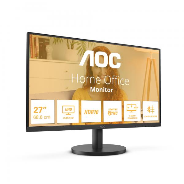 Aoc Monitor 27 4k Ultra Hd Ips 16:9 4ms 300 Cdm, Dp/2hdmi