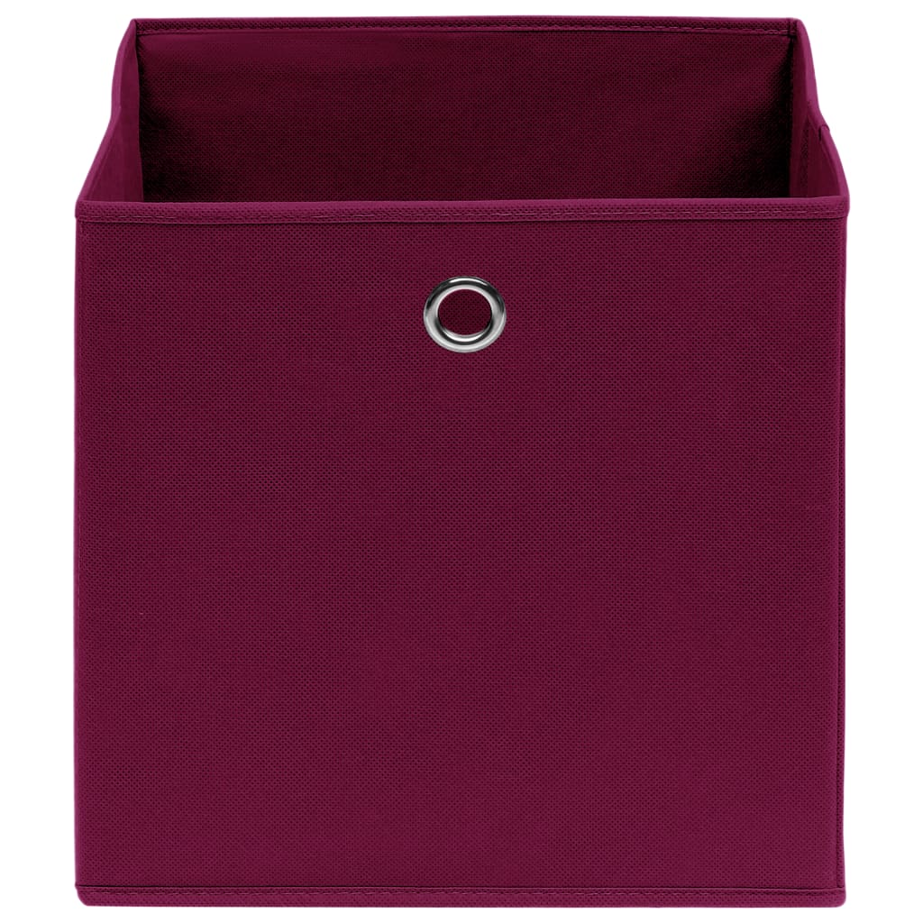 Scatole Con Coperchi 10 Pz Rosso Scuro 32x32x32 Cm Tessuto - Image 3