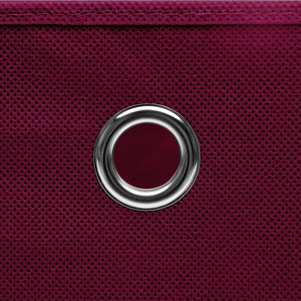 Scatole Con Coperchi 10 Pz Rosso Scuro 32x32x32 Cm Tessuto - Image 4