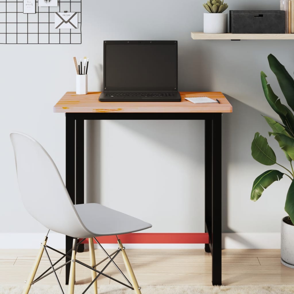 Banco Da Lavoro 80x55x81,5 Cm Legno Massello Faggio E Metallo