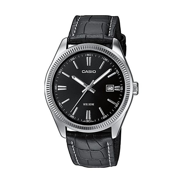 Casio Collection Mod. Date. Leather - Black