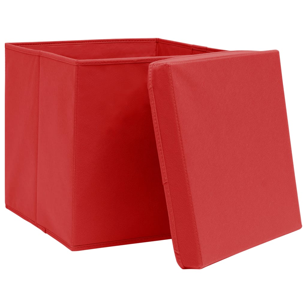 Contenitori Con Coperchi 10 Pz 28x28x28 Cm Rosso - Image 4
