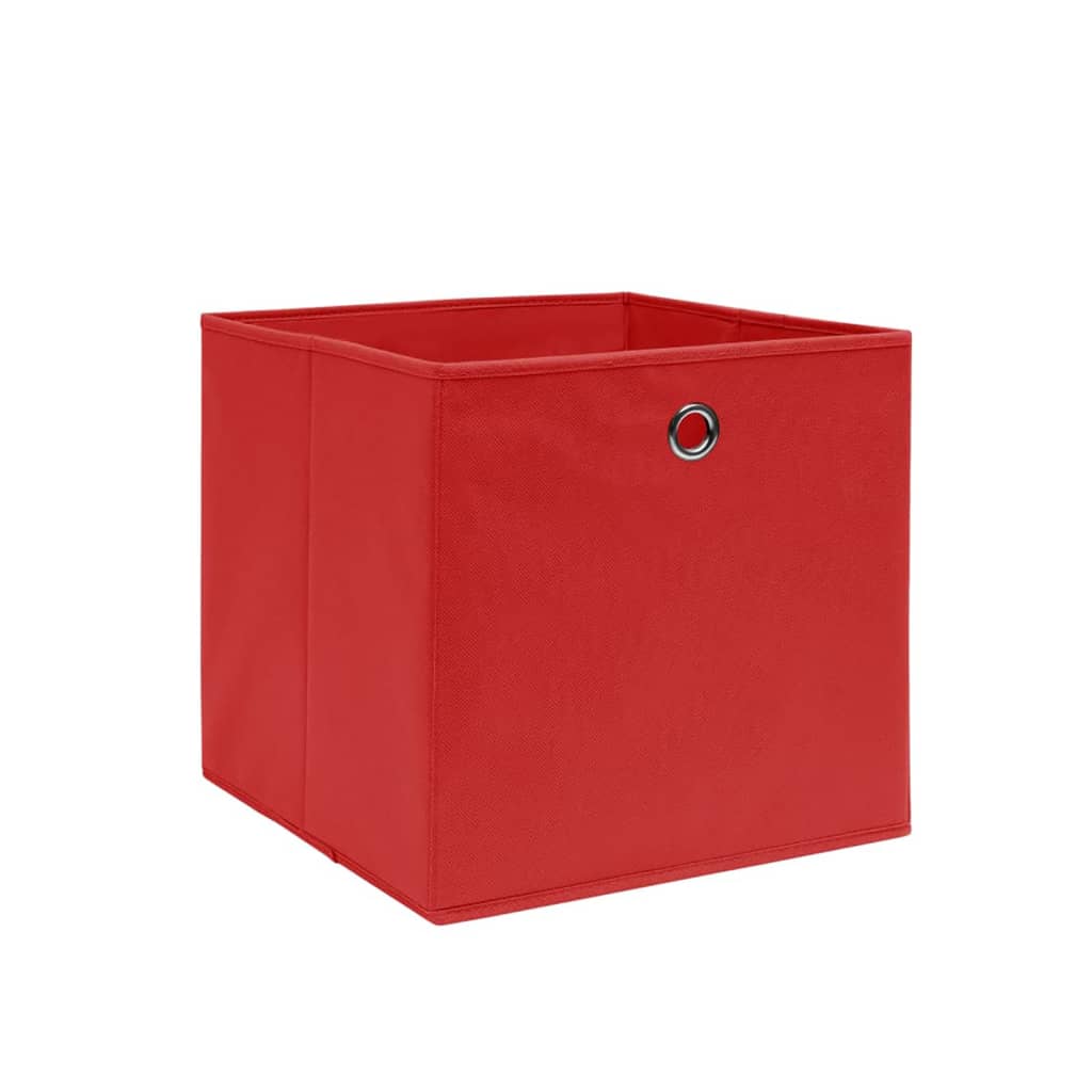 Contenitori 4 Pz In Tessuto Non Tessuto 28x28x28 Cm Rosso