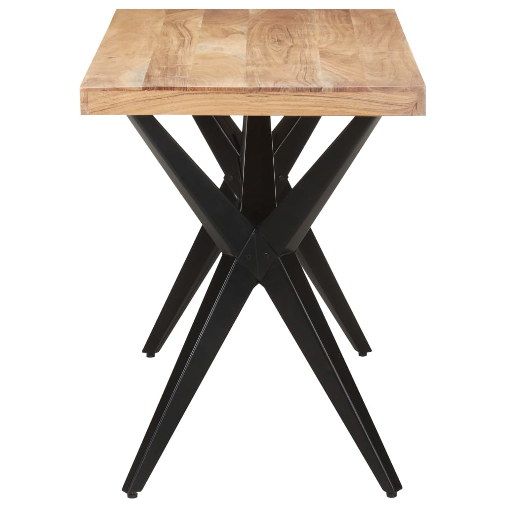 Tavolo Da Pranzo 120x60x76 Cm In Legno Massello Di Acacia