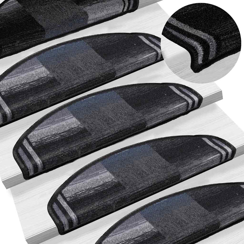 Tappetini Per Scale Autoadesivi 10 Pz 65x21x4 Cm Nero E Grigio - Image 5