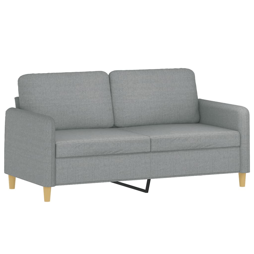 Set Di Divani 3 Pz Con Cuscini Grigio Chiaro In Tessuto - Image 4