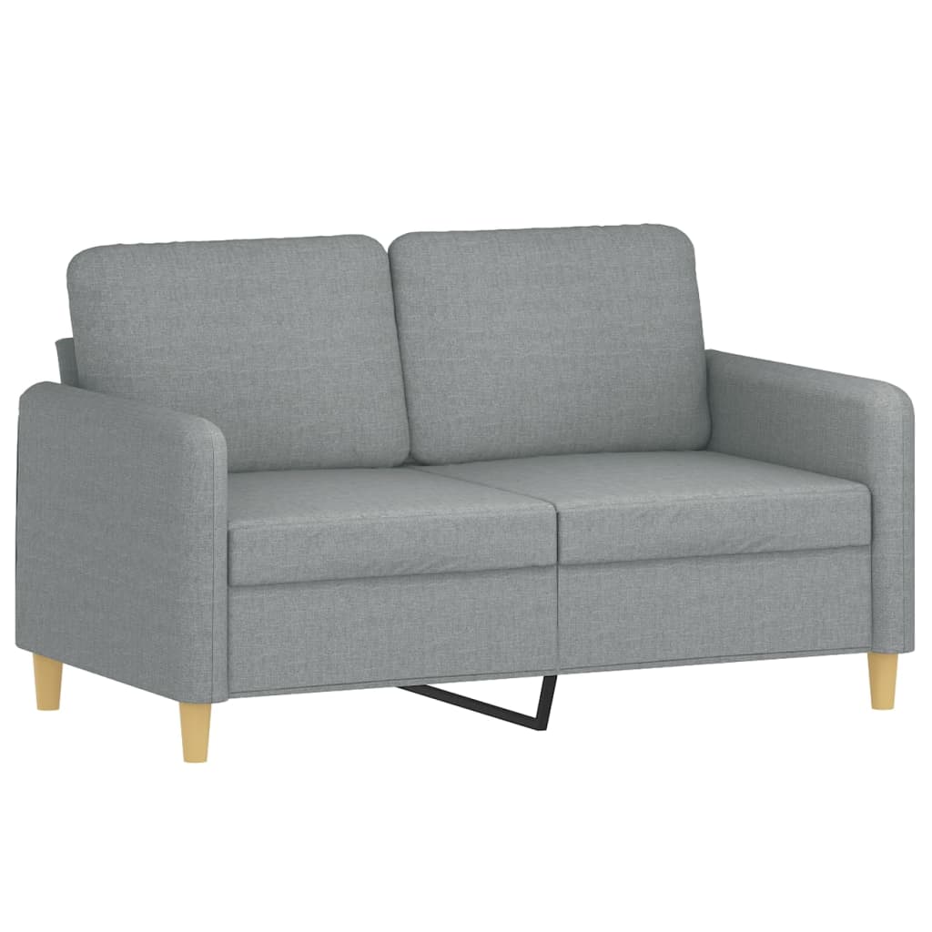 Set Di Divani 3 Pz Con Cuscini Grigio Chiaro In Tessuto - Image 3