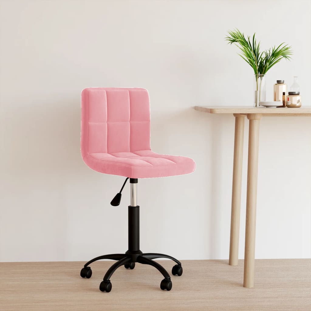 Sedia Girevole Da Ufficio Rosa In Velluto