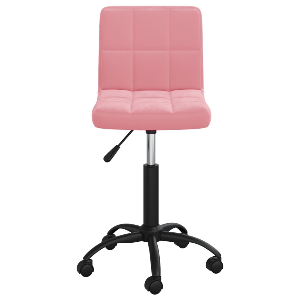 Sedia Da Pranzo Girevole Rosa In Velluto