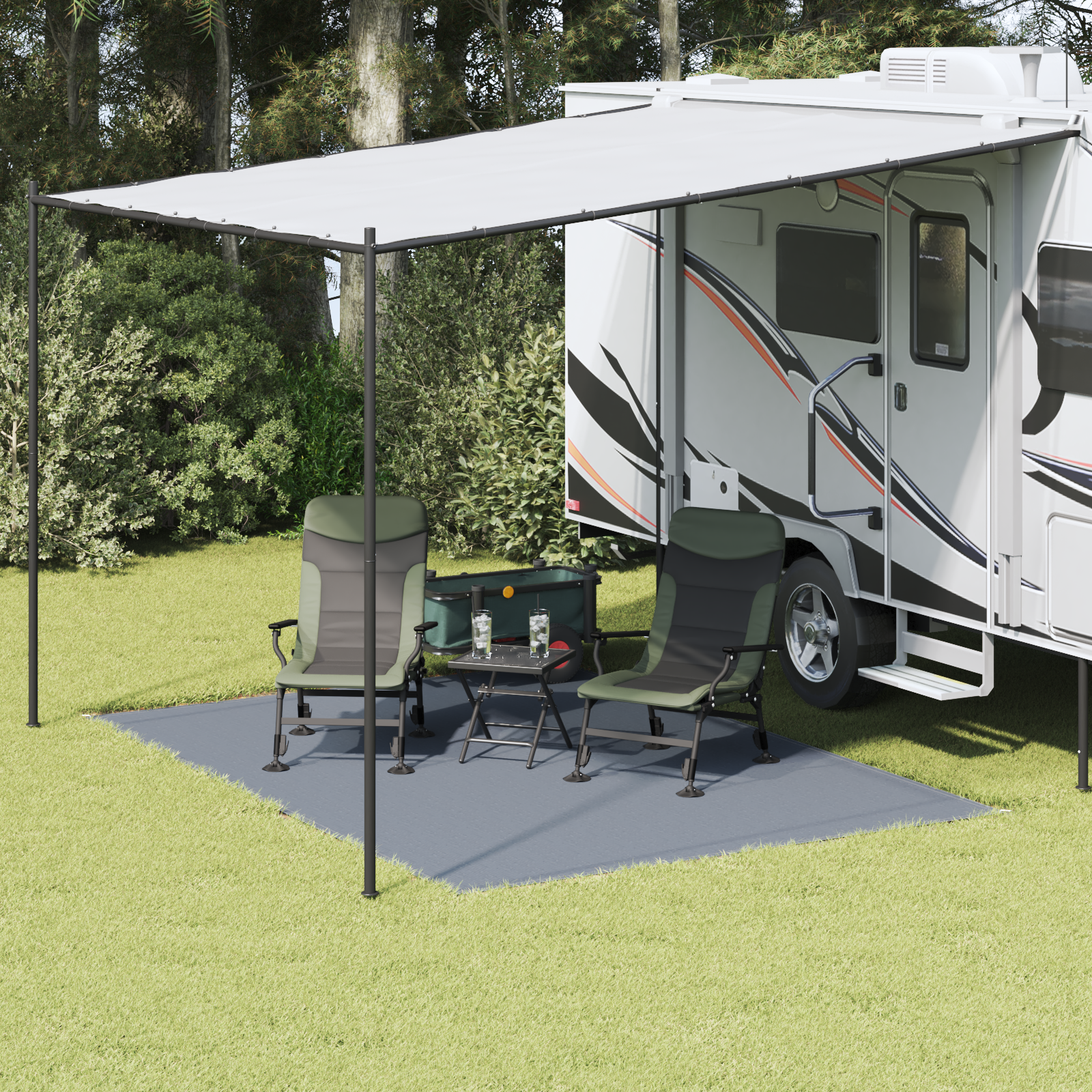 Accessorio Per Tenda BlU-Grigio Poliestere 250 X 350 cm