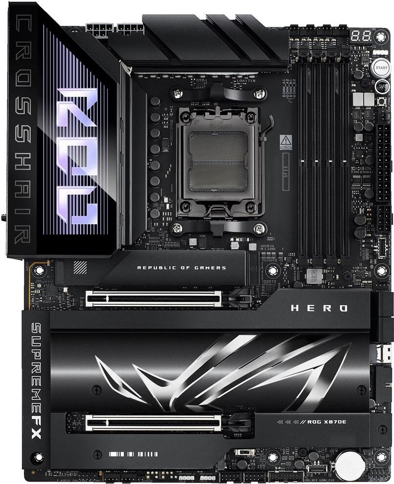 Asus Rog Crosshair X870e Hero - Motherboard - Atx - Socket Am5 - Amd X870e Chipsatz - Usb4, Usb 3,2 Gen 2, UsB-C 3,2 Gen2, Usb 3,2 Gen 1, UsB-C 3,2 G