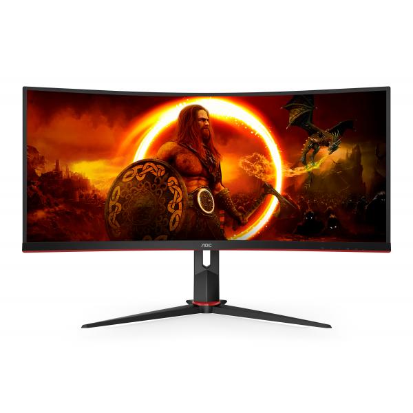 Aoc G2 Cu34g2xp Monitor Pc 86,4 Cm [34] 3440 X 1440 Pixel Ultrawide Quad Hd Led Nero, Rosso (aoc Gaming Cu34g2xp/bk - Led Monitor - Gaming - Curved -