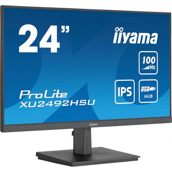 Iiyama Prolite Xu2492hsU-B6 Monitor Pc 60,5 Cm [23.8] 1920 X 1080 Pixel Full Hd Led Nero (iiyama Prolite Xu2492hsU-B6 24 Inch Ips Monitor, Full Hd, 0
