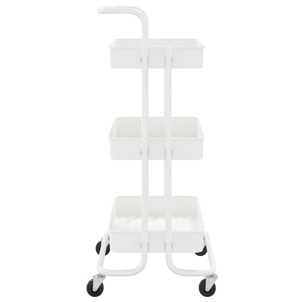 Carrello Da Cucina 3 Ripiani Bianco 42x35x85 Cm Ferro E Abs - Image 4