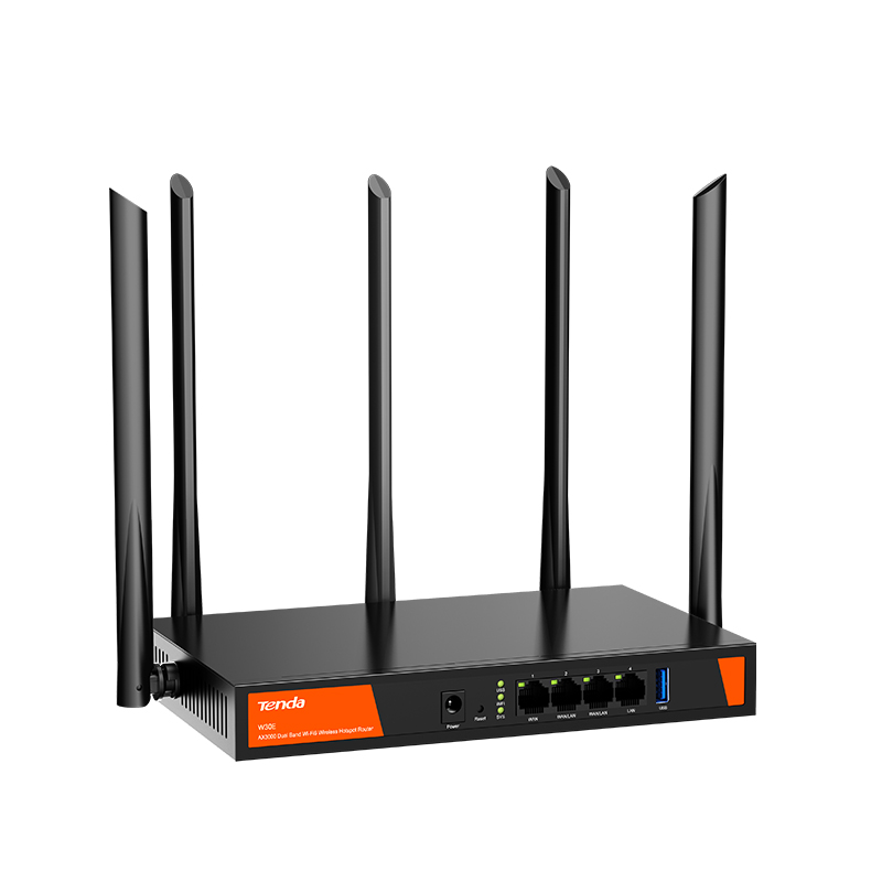 Tenda W30e - Router Dual Band WI-Fi 6 - Chassis In Metallo - Gestione Simultanea 200 Client