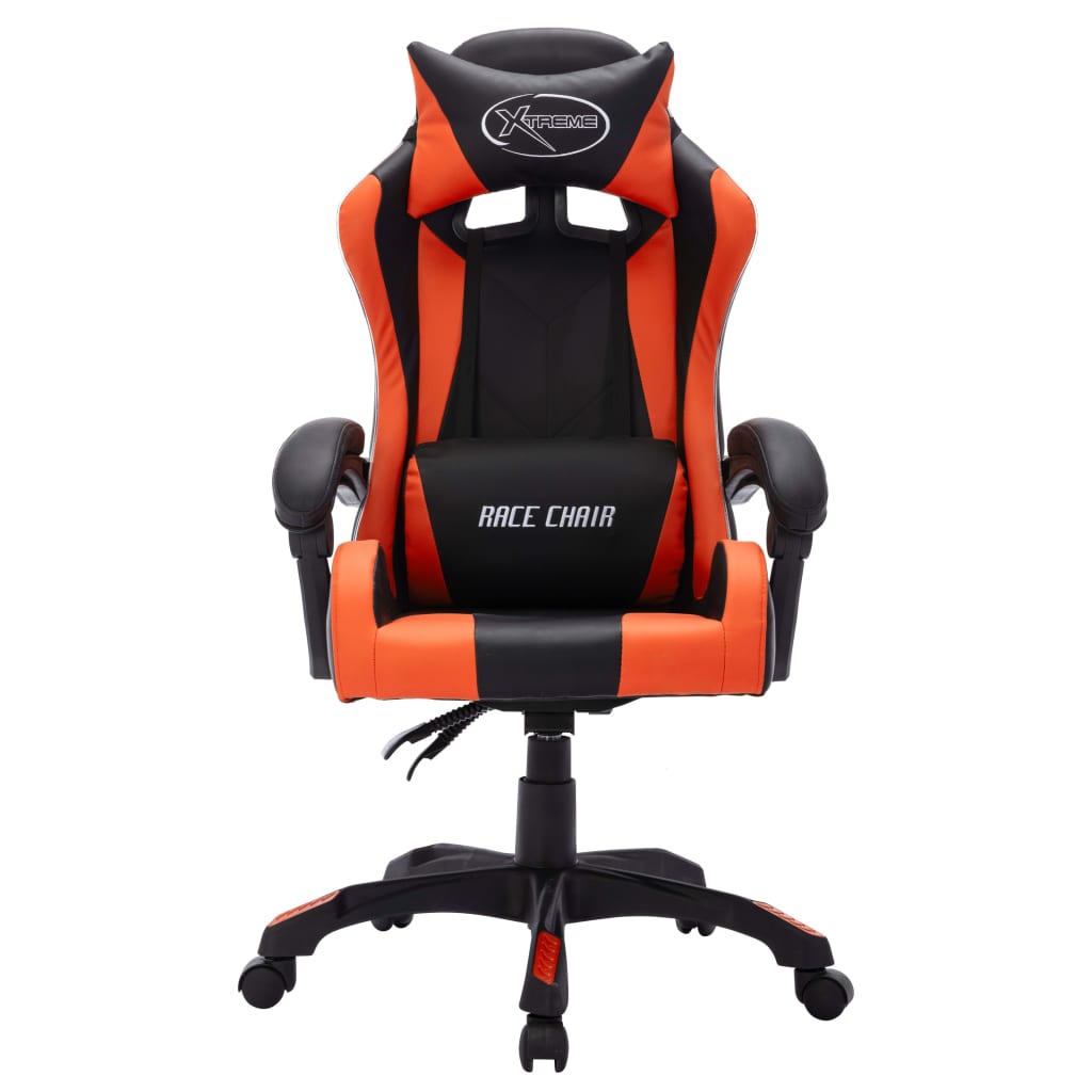 Sedia Da Gaming Con Luci A Led Rgb Arancione E Nera Similpelle - Image 4