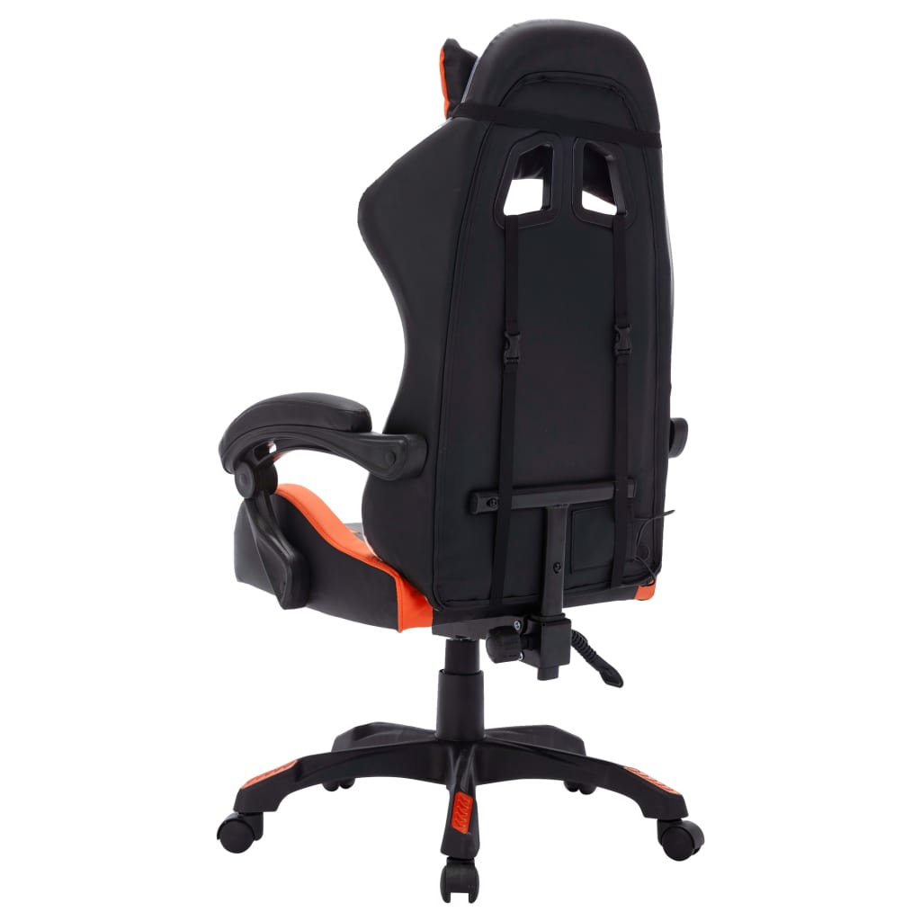 Sedia Da Gaming Con Luci A Led Rgb Arancione E Nera Similpelle - Image 6