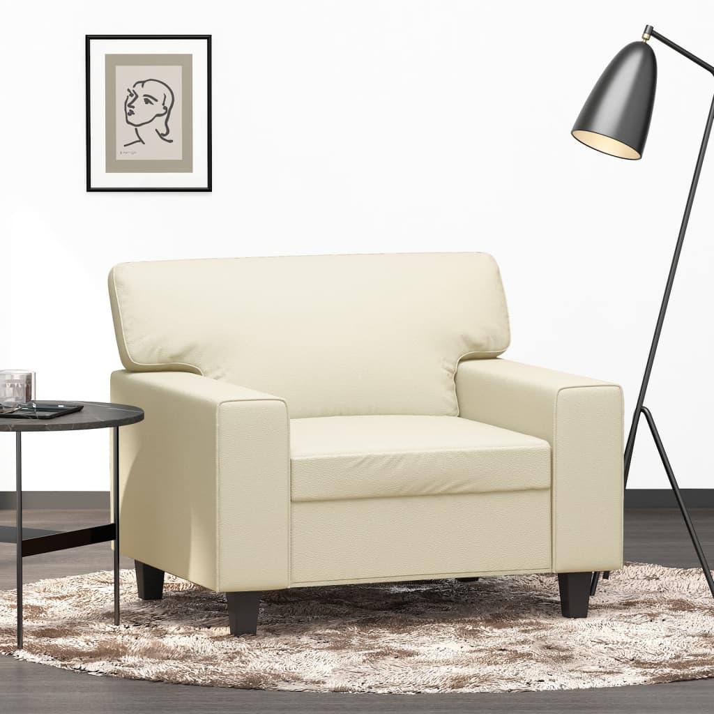 Poltrona Crema 60 Cm In Similpelle