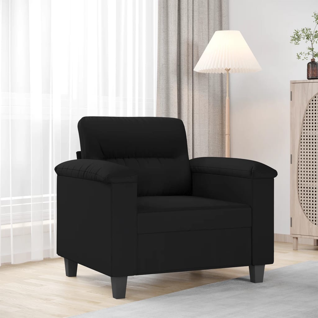 Poltrona Nera 60 Cm In Microfibra