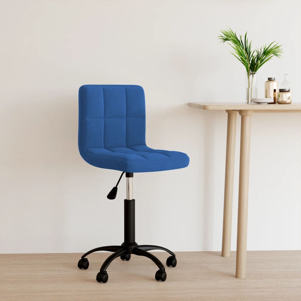 Sedia Girevole Da Ufficio Blu In Velluto