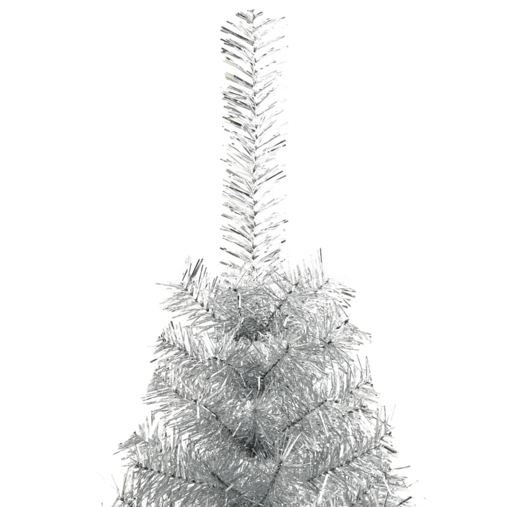 Albero Di Natale A Metà Con Supporto Argento 210 Cm Pet - Image 4