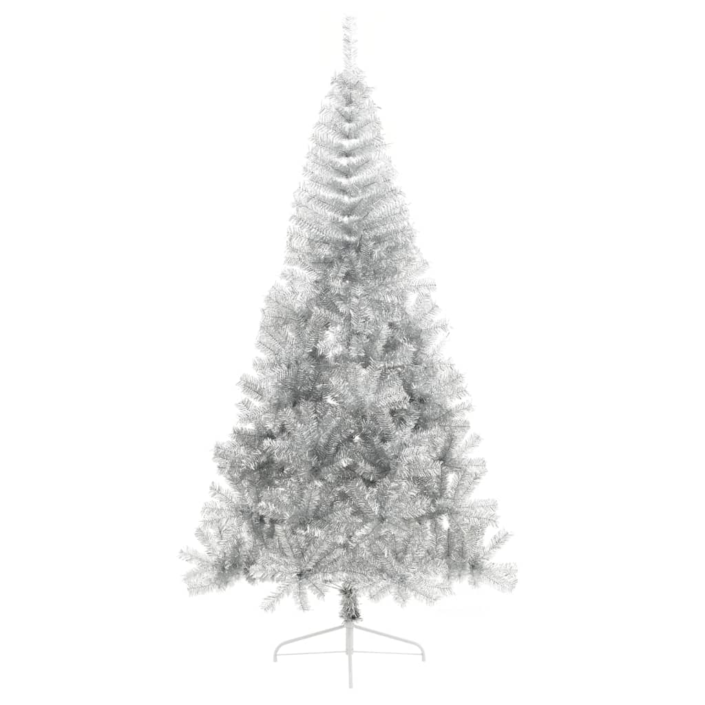 Albero Di Natale A Metà Con Supporto Argento 210 Cm Pet