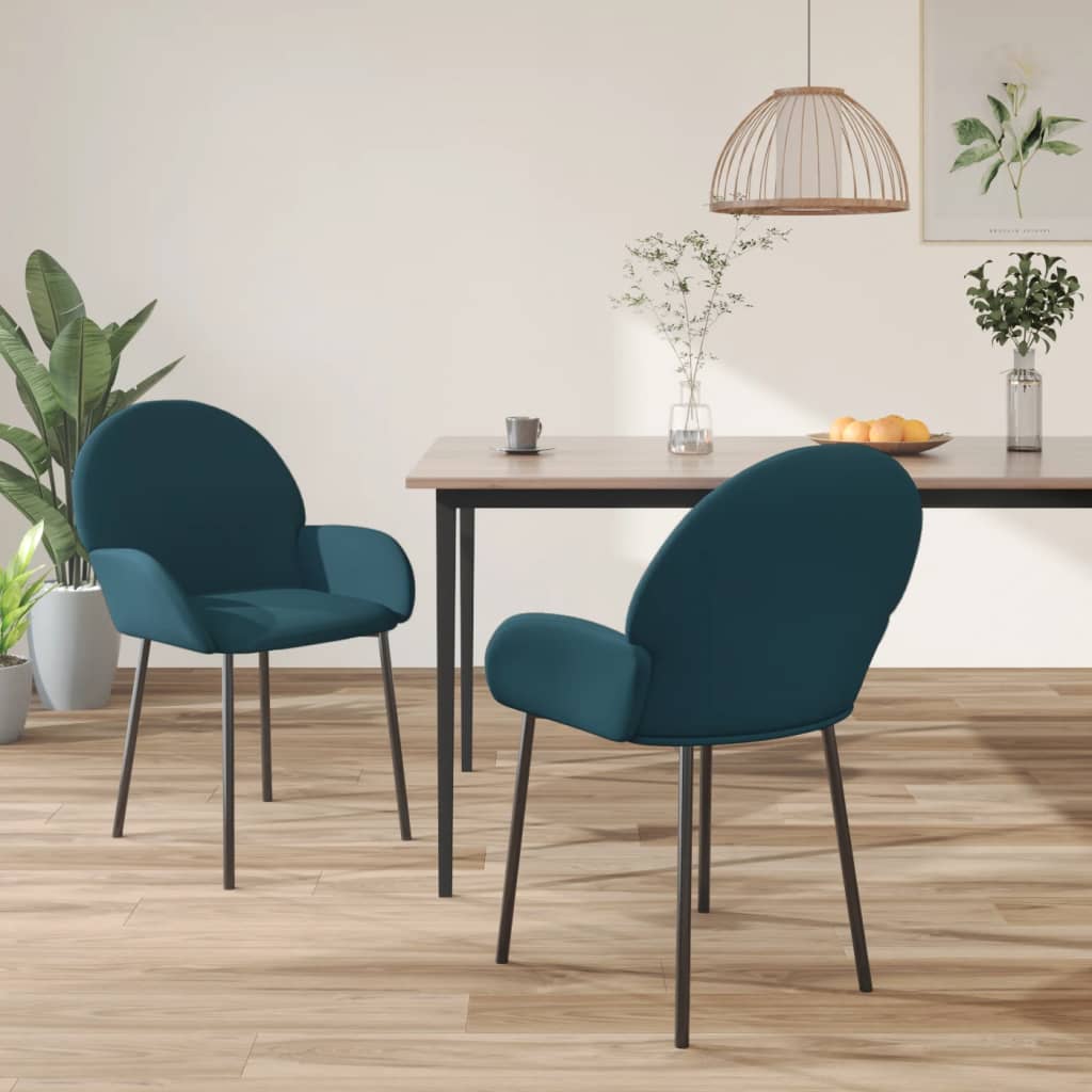 Sedie Da Pranzo 2 Pz Blu In Velluto
