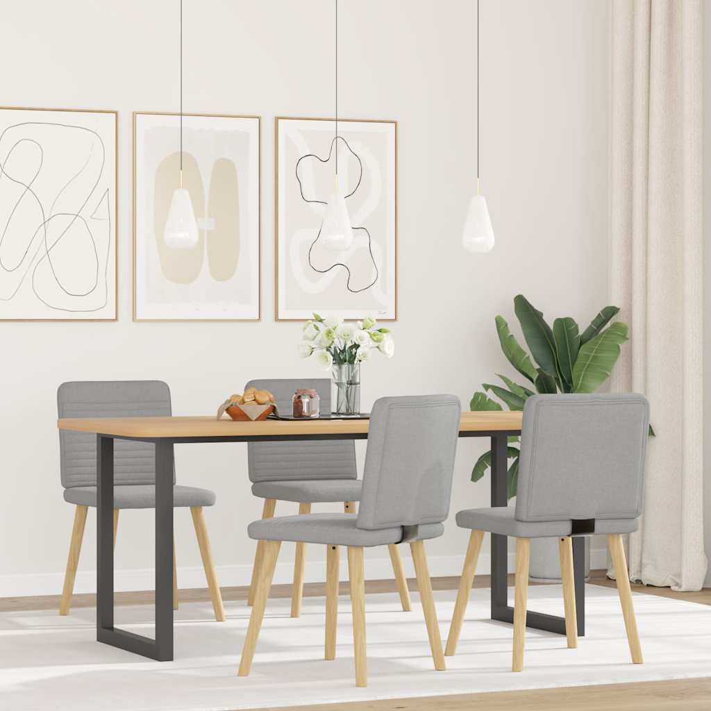 Sedie Da Pranzo 4 Pz Grigio Nuvola In Tessuto