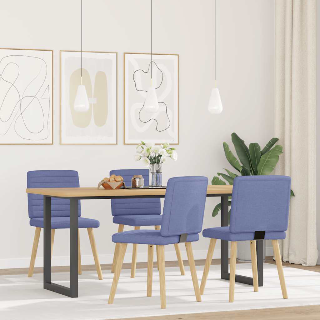 Sedie Da Pranzo 4 Pz Blu Jeans In Tessuto