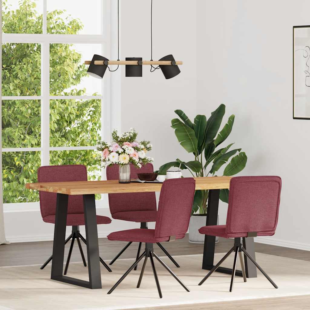 Sedie Da Pranzo 4 Pz Rosso Vino In Tessuto