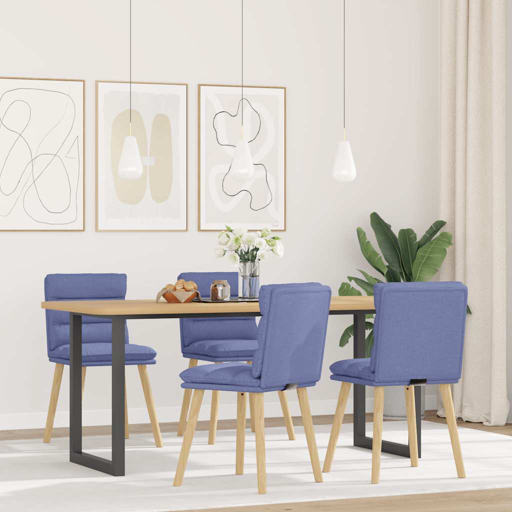 Sedie Da Pranzo 4 Pz Blu Jeans In Tessuto