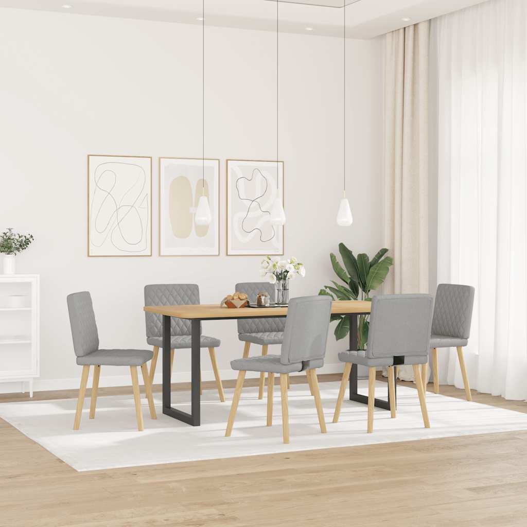 Sedie Da Pranzo 6 Pz Grigio Nuvola In Tessuto