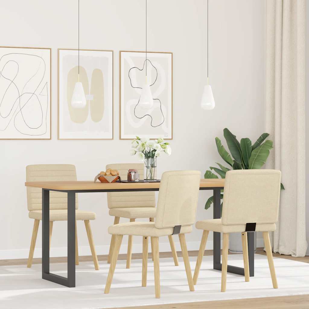 Sedie Da Pranzo 4 Pz Crema In Tessuto